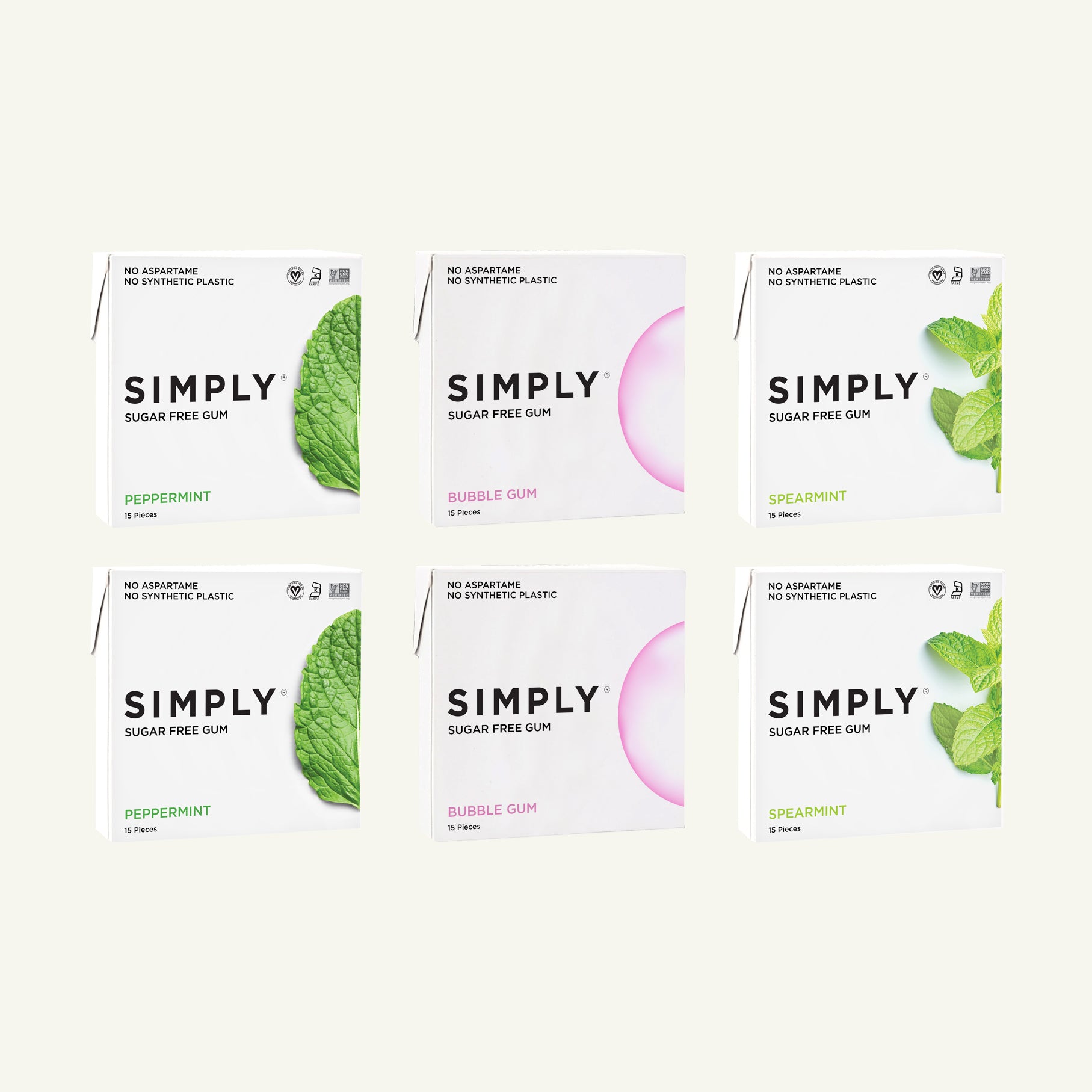Simply Gum assorted sugar-free packs